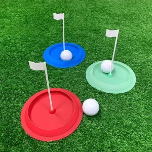 Oem Golf Training Aids Practical Putting Cup With Hole And Flag Green Putter Cup For Training Accessories