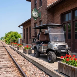 Off Road Lifted 4 Seater Electric Golf Cart 2+2 Folding Seat Touch Screen 80km AC Motor Anti Rollback for Scenic Resort