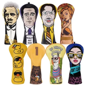 Office Brother Golf Head Cover Durable PU Leather Golf Accessories Soft Driver Golf Headcover