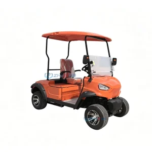 Orange Single Seat Electric Golf Cart Compact Body Anti-Slip Thick Tires Silent Eco Driving Special Transport for Golf Courses