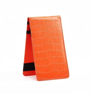 Orange Waterproof Stone Paper Golf Scorecard Holder Durable PU Leather Book Cover Portable Yardage Book Golf Scorecard