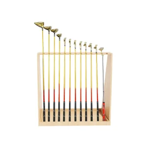 Organizer Golf Club Rack Wooden Floor Display Rack for 13 Clubs Indoor Use Golf Putter Stand Rack Holder