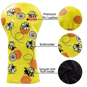 Original Factory Direct Selling Pu Leather Golf Head Covers Custom Golf Driver Head Cover Custom Embroidery