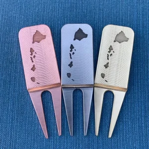 Other Golf Products Golf Divot Repair Tool Custom Logo Engraved Brass Finish Double Prongs Golf Pitch Repair Tool