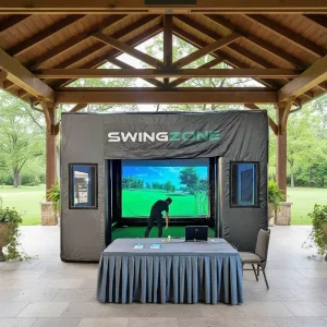 Outdoor Event Rental Sport Inflatable Golf Simulator Tent With Screen