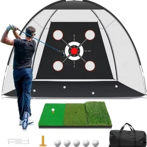 Outdoor Foldable Terylene Black Green Golf Practice Net 3M Driving Range Training Hitting Nets for Backyard