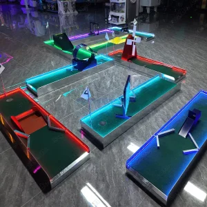 Outdoor LED Mini Golf Electric Golf Accessories Kit with Turf Mats Outdoor Playground Equipment Mobile Golf Simulator