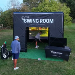 Outdoor Mobile Simulator Tent Portable Inflatable Golf Simulator Enclosure for Golf Training Parties Corporate Functions