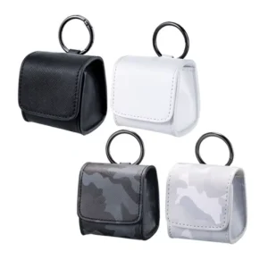 Outdoor PU Leather Magnetic Mini Golf Ball Storage Pouch Belt Bag Golf Accessories
