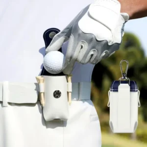 Outdoor Portable Golf Bag and Tee Storage Case with Clip Golf Ball Holder Pouch for Men Women Golf Accessories