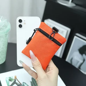 Outdoor Small Hanging Bag Polyester Coin Purse Nylon Storage Bag Zipper Bags for Key Tool Kit Accessory Pouch