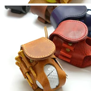 Outdoor Sport Golf Accessories PU Leather Waterproof Golf Bag Personalized Golf Ball Bag Durable Waist Bag