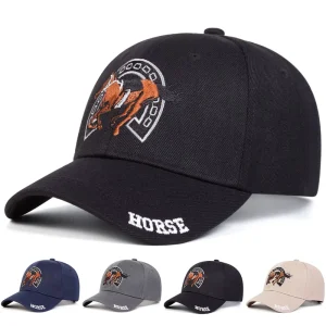 Outdoor Sporty Equestrian Striped Leopard Letter Baseball Cap Embroidery Adjustable Curved Brim 100% Cotton Unisex Casual