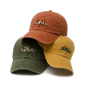 Outdoor Unstructured Washed Soft Cotton Dad Hat Custom Embroidered Logo Causal Distressed Vintage 6 Panel Baseball Cap for Men