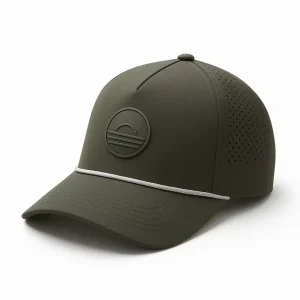 Oxford Dobby Dot Baseball Cap OEM Custom Laser Cut Hole Polyester Embroidery Logo Five Panel Waterproof