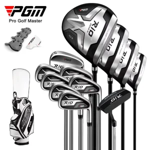 PGM MTG040 RIO 3 Advanced Beginner Level Right Handed Men Golf Clubs Complete Set With Universal Putter and Golf Travel Bag