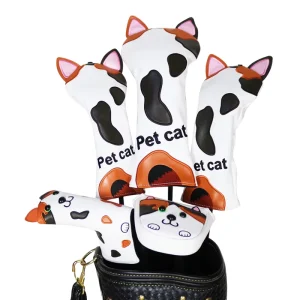 PM Brand Embroidery Custom Logo PU Leather Golf Club Headcover Driver Wood Covers Made in China