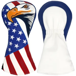 PM Brand Pu Leather Waterproof Patch Embroidery Custom Driver Fairway Golf Head Covers Made in China