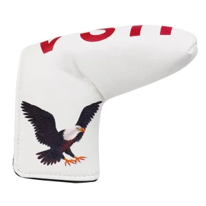 PM1000 PU Leather Waterproof 3D Embroidery Logo Magnetic Closure Golf Putter Blade Club Headcover