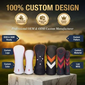 PRIMUS GOLF Golf Factory ODM Driver Fairway Hybrid Head Cover Premium Waterproof Pu Custom Golf Headcover