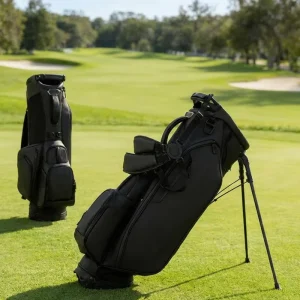 PRIMUS GOLF Luxury Custom Black Color PU Leather Golf Bag High Quality Golf Stand Carry Bag