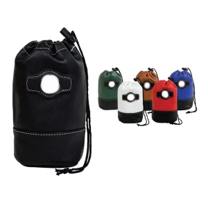 PRIMUS GOLF PU Leather Golf Ball Pouch Large Capacity Drawstring Leather Bag Storage Pouch for Golf Balls and Tees