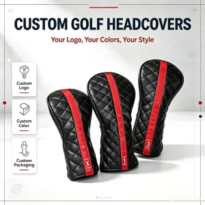 PRIMUS GOLF Premium Black PU Leather Golf Club Covers Fairway Wood 5 3 X Custom Golf Headcover Set