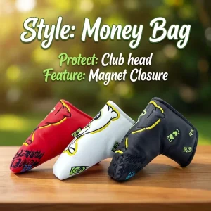 PU Blade Putter Headcover Magnetic Closure Custom Embroidery Logo Golf Club Protector Sport Training Accessory
