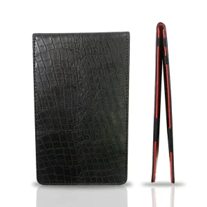 PU Genuine Leather Golf Card Holder Custom Embroidery Printed Logo Golf Scorecard Yardage Book Holder