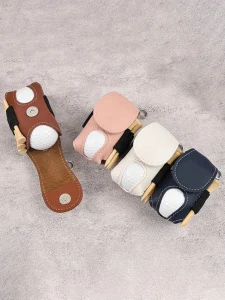 PU Golf Ball Holder with Belt Clip Compact Multi Function Golf Accessory Storage Organizer Bag