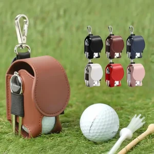 PU Golf Mini Double Bag Outdoor Portable Golf Ball Bag Waist Hanging Golf Nail Set Bag
