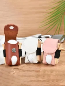 PU Golf Waist Bag with Clip Stylish Portable Golf Accessory Organizer and Ball Holder for Men