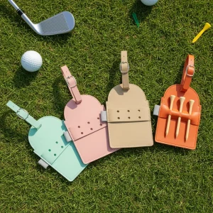 PU Leather 3 Slots Golf Tees Bag Tag Golf Tees Belt Holder Golf Bag Accessories Luxury Golf Tee Holder Gifts for Golfer