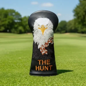 PU Leather Embroidered Golf Wood Driver Cover with Custom Design