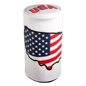 PU Leather Embroidery Barrel Shape Golf Driver Cover