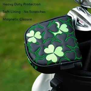 PU Leather Football Rugby Embroidered Mallet Putter Golf Head Cover