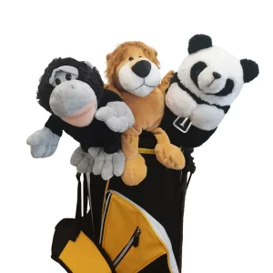 PU Leather Golf Accessories Custom Your Logo High Quality Green Knitted Golf Club Head Cover 200PCS MOQ