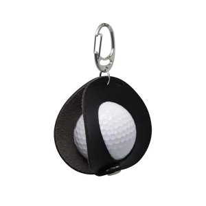 PU Leather Golf Ball Bag Single Golf Ball Pouch Holder with Hook