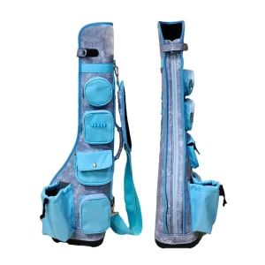 PU Leather Golf Cart Bag with 14-Way Divider Top Waterproof with Handles and Rain Cover