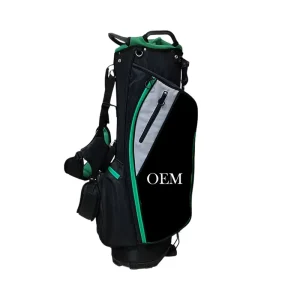 PU Leather Golf Cart Bag with 14-Way Divider Top Waterproof with Handles and Rain Cover