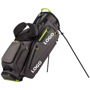PU Leather Golf Cart Bag with 14-Way Divider Waterproof Golf Stand Bag with Handles and Rain Cover
