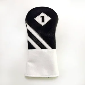 PU Leather Golf Club Head Cover with Logo Embroidery and Elastic Band Closure
