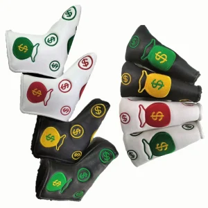 PU Leather Golf Club Headcovers Custom Embroidery Logo Golf Blade Putter Head Covers