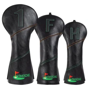 PU Leather Golf Driver Club Head Cover with Embroidery