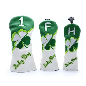 PU Leather Golf Driver Headcover Waterproof Wood Club Cover Embroidery Logo Portable Protective Cover