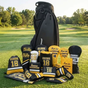 PU Leather Golf Driver, Putter, and Club Headcovers with Embroidery