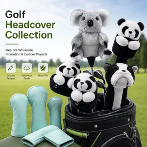 PU Leather Golf Headcovers Set Water Resistant Driver Fairway Hybrid Protective Cover Durable Custom Logo
