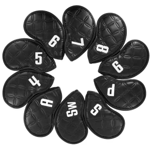 PU Leather Golf Iron Club Headcover Custom Embroidery Logo