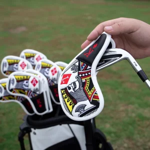 PU Leather Golf Iron Headcover Set with Embroidery, 9-Piece Set for Irons 4-9, P, A, S, X
