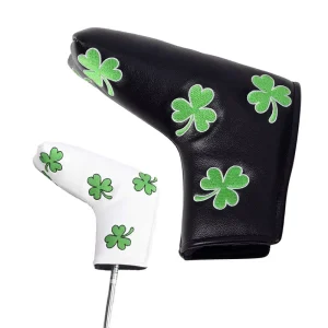 PU Leather Golf Putter Head Covers Blade Club White Black Hook and Loop Portable Golf Accessories